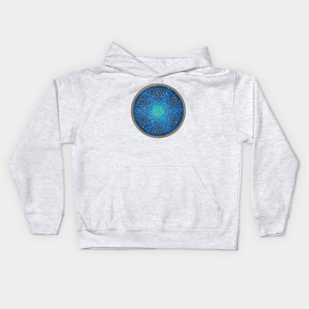 Galaxy inspired Islamic geometric pattern 1 Kids Hoodie by LieveOudejans